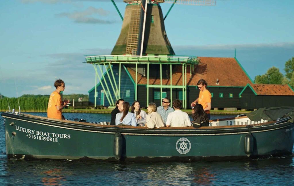 Boat Tour of Zaanse Schans, The Netherlands. Amsterdam to Zaanse Boat Tour of Zaanse Schans, The Netherlands. Amsterdam to Zaanse Schans.