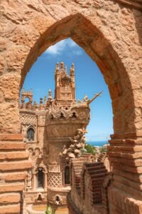 The impressive brick Castillo de Colomares in Málaga, Spain, known for its elaborate design and historical significance. Best Things to Do in Málaga.