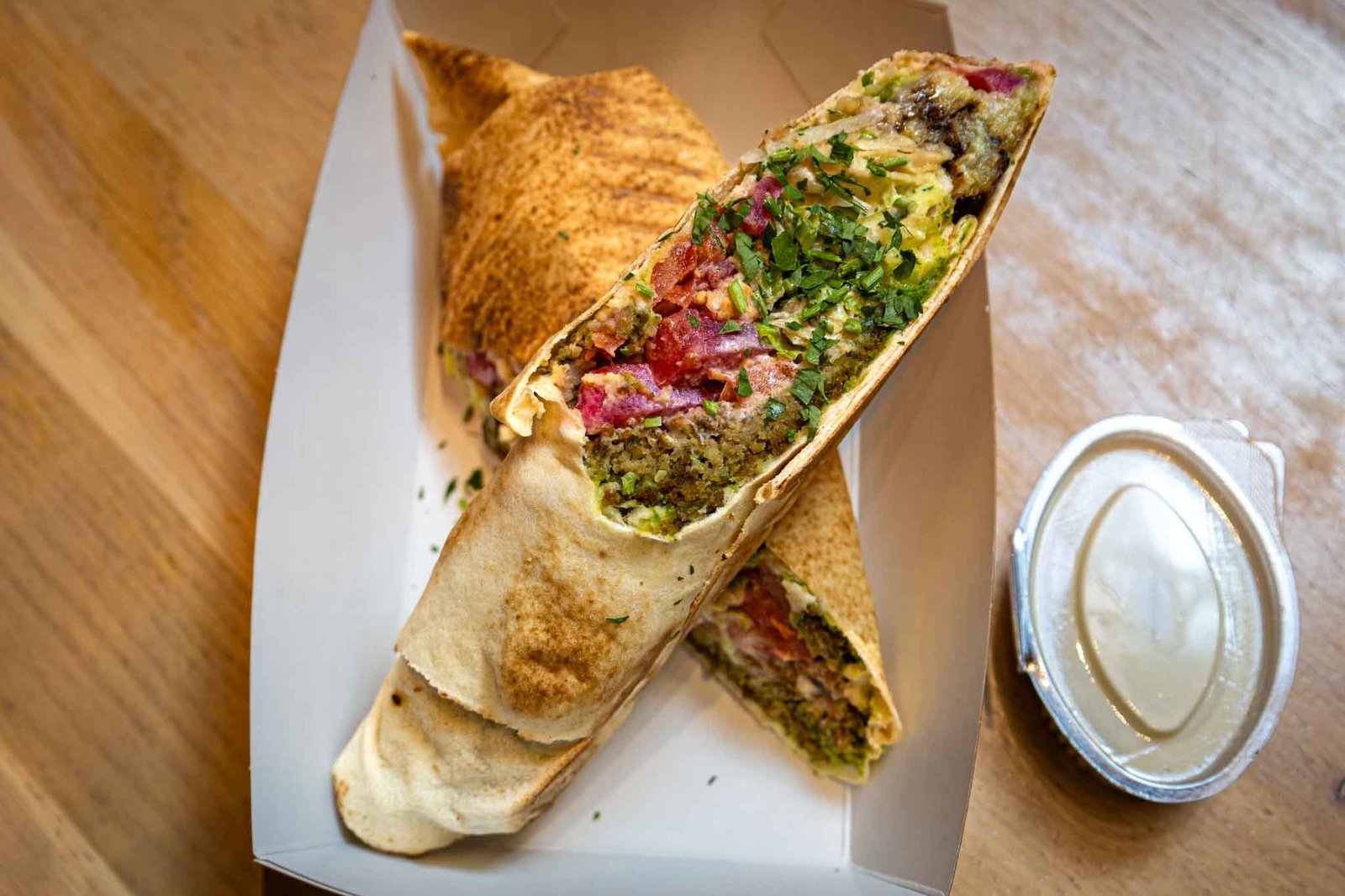 Falafel wrap at Ali’s Lebanese Incredible Sandwiches in Westfield Mall of The Netherlands V1 - Yati Travel