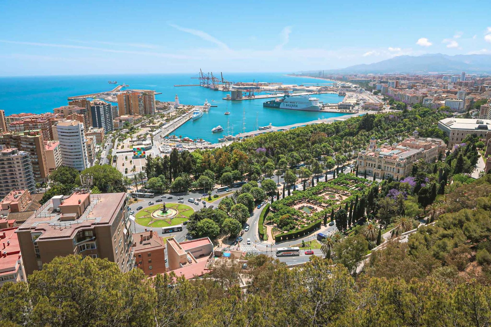 Castillo de Gibralfaro in Málaga, Spain, overlooking the city and the ocean in the background. Best Things to Do in Málaga.