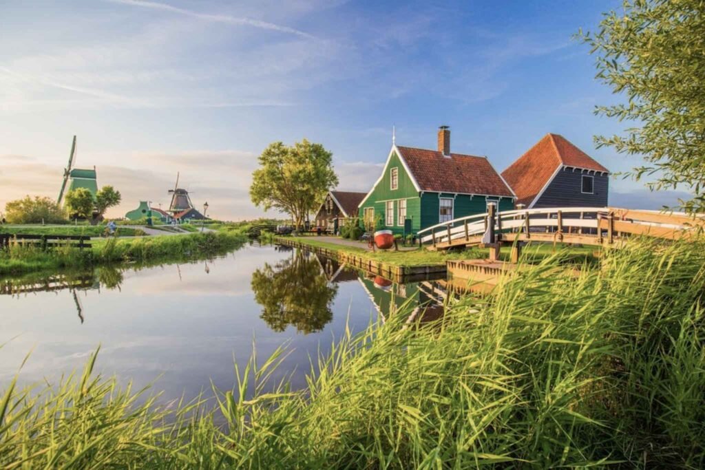 View of Walkways in Zaanse Schans, The Netherlands. Amsterdam to View of Walkways in Zaanse Schans, The Netherlands. Amsterdam to Zaanse Schans.